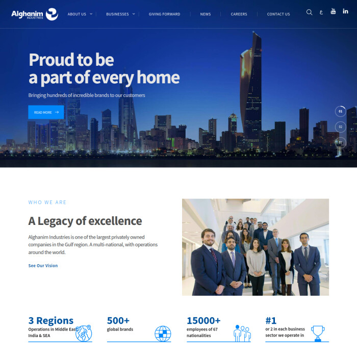 Alghanim Industries website preview